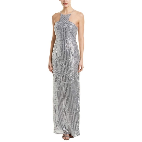 Adrianna Papell Dresses & Skirts - Adrianna Papell Silver Sequin Petite Gown